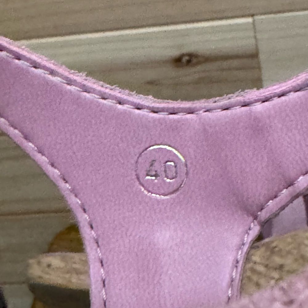 Sundance Size 40 (9) Pink Leather Suede Cork Wedge Platform Sandal Shoes - Picture 3 of 7